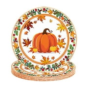 Harlier Fall Paper Plates and Napkins Party Supplies, Autumn Pumpkin Party Tableware Set Disposable Cups, Thanksgiving Party Decorations Favors for Fall Harvest Theme Party, Serve 24